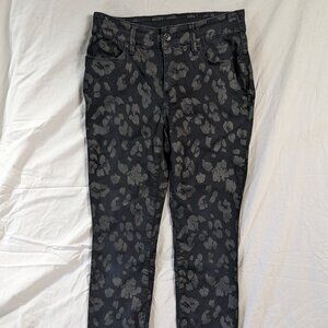 CHICO'S OOR SIZE 2R WOMEN'S PANTS SPOT PRINT FASHION WEAR STYLE WOMAN BLACK